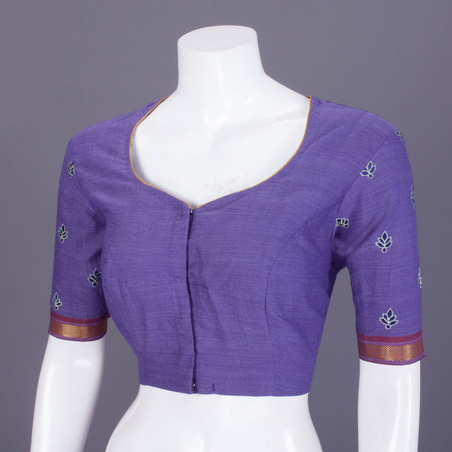 Violet Embroidered Mangalgiri Cotton Blouse - Avishya