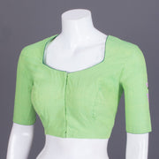 Green Embroidered Mangalgiri Cotton Blouse - Avishya
