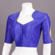Blue Aari Embroidered Chanderi Silk Cotton Blouse 10068208 - Avishya
