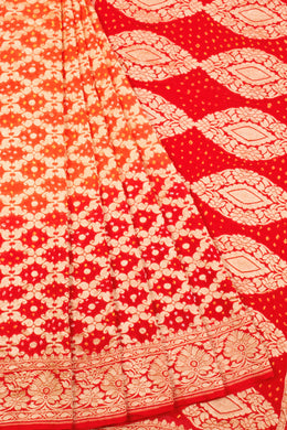 Red Handcrafted Banarasi Bandhani Georgette Saree - Avishya