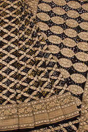 Black Handcrafted Banarasi Bandhani Georgette Saree - Avishya
