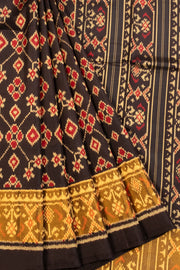 Black Handloom Patola Ikat Silk Saree - Avishya