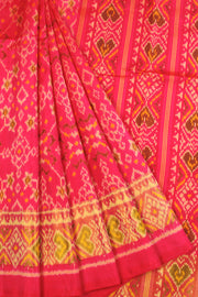 Pink Handloom Patola Ikat Silk Saree - Avishya