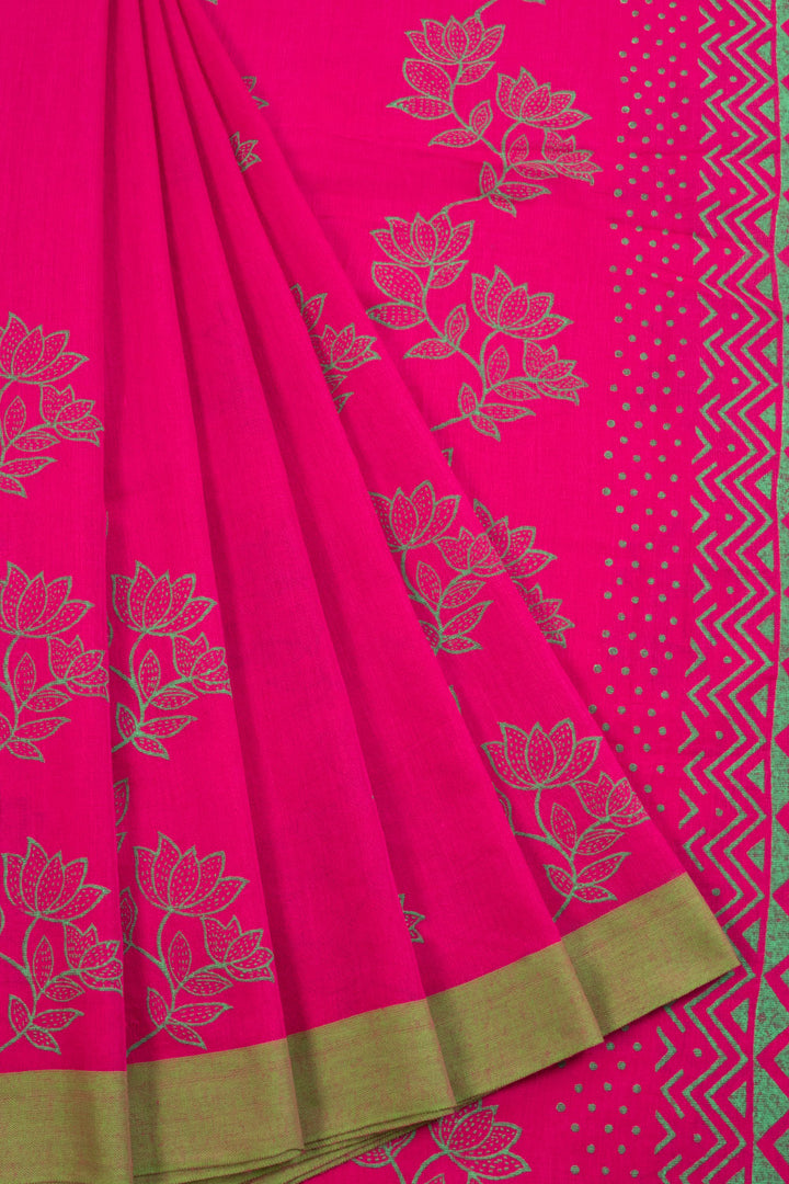 Pink Handloom Cotton Saree - Avishya