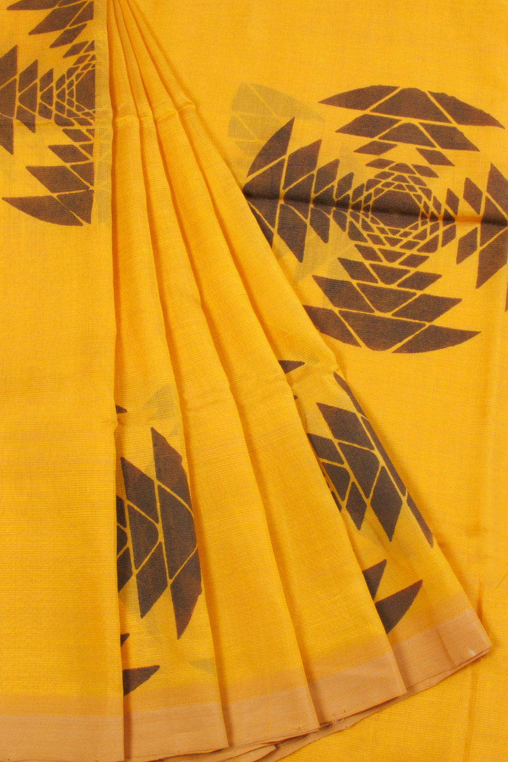 Yellow Handloom Mangalgiri Silk Saree - Avishya