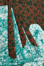 Bean Brown Batik  Muslin Silk Saree-Avishya