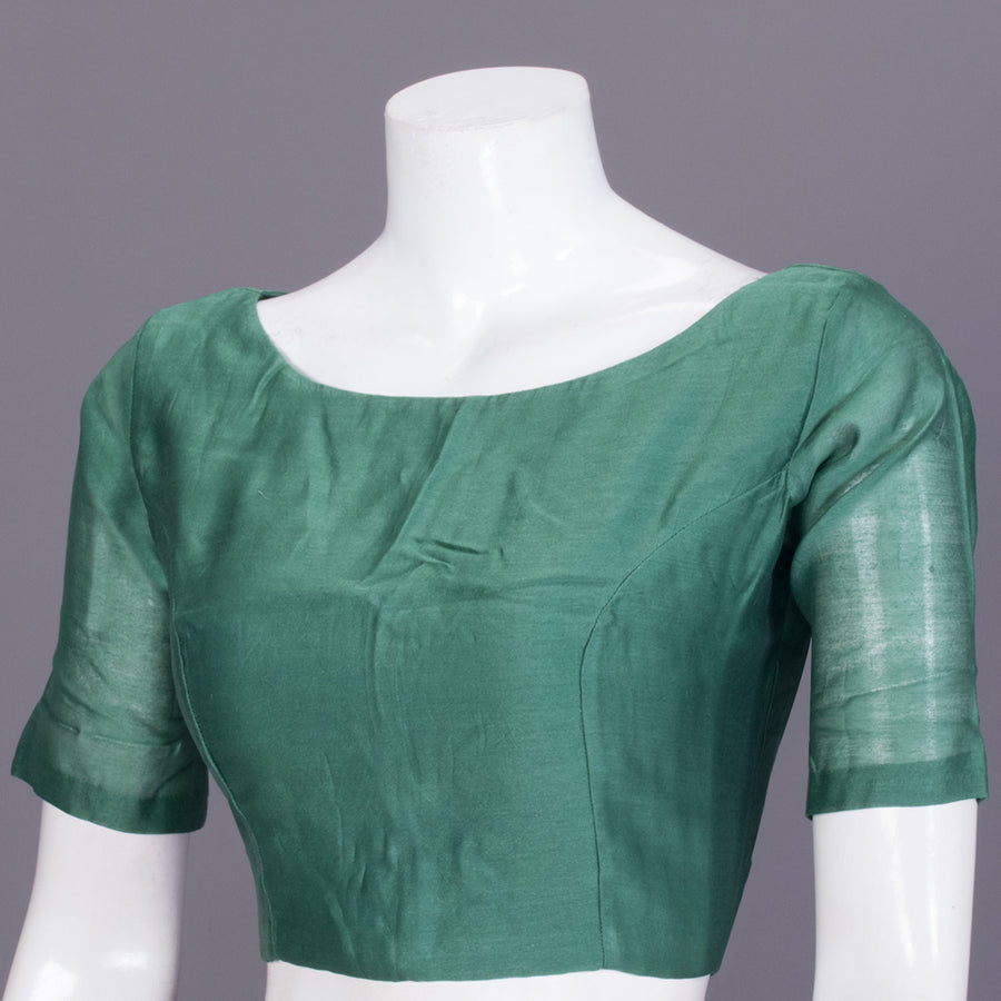 Green Chanderi Silk Cotton Blouse -Avishya