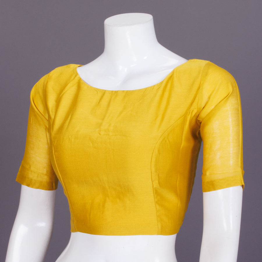 Yellow Chanderi Silk Cotton Blouse - Avishya