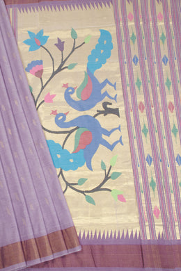 Violet Handloom Paithani Cotton Saree 10068430 - Avishya