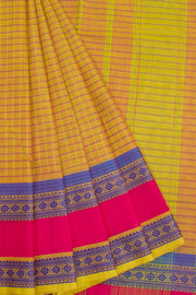 Green Handwoven Kanchi Cotton Saree 10068502 - Avishya