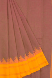 Mauve Handwoven Korvai Kanchi Cotton Saree 10068552 - Avishya