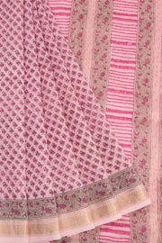 Pink Sanganeri printed Silk Cotton Saree 10068557 - Avishya