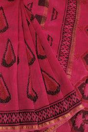 Pink Vanaspathi Printed Silk Cotton Saree 10068568 - Avishya