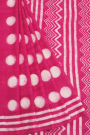 Pink Dabu Printed Mulmul Cotton Saree 10068593 - Avishya