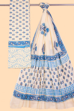 Off- White 3-Piece Salwar Suit Material 10068606 - Avishya