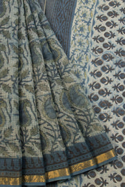 Blue Vanaspathi Printed Kota Cotton Saree 10068613 - Avishya