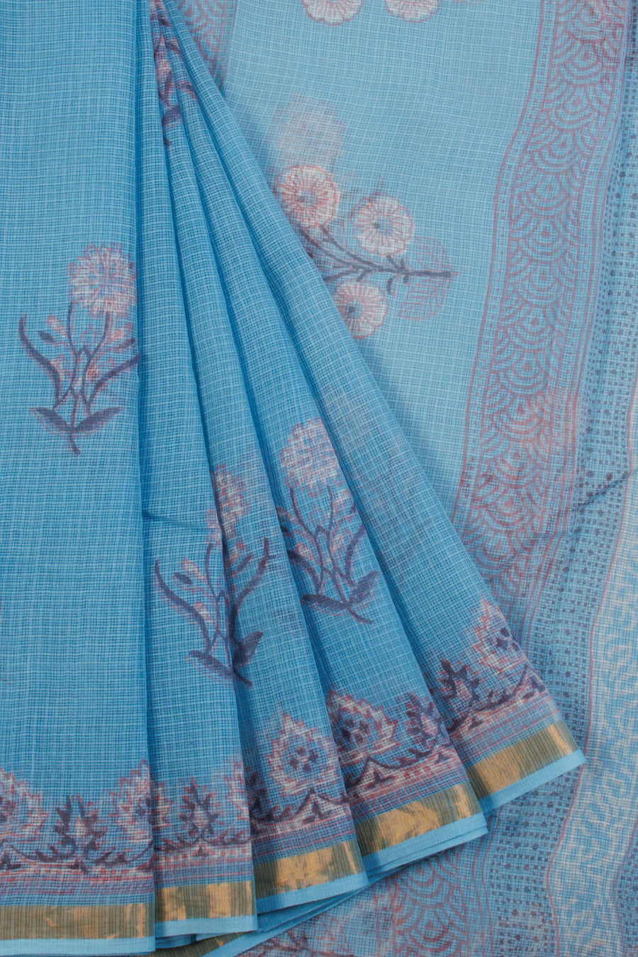 Blue Vanaspathi Printed Kota Cotton Saree 10068622 - Avishya