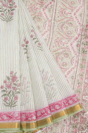White Vanaspathi Printed Kota Cotton Saree 10068627