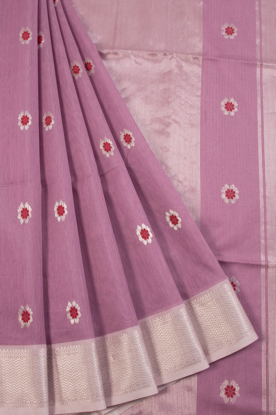 Lavendor Handloom Maheshwari Silk Cotton Saree 10068641 - Avishya