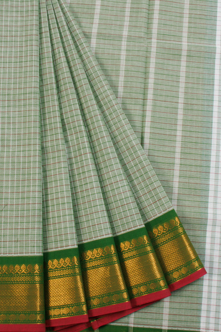 Green Handwoven Kanchi Cotton Saree 10068713