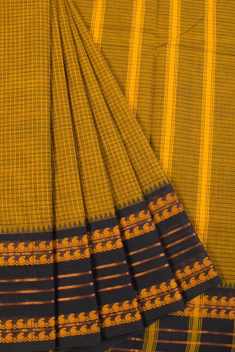 Brown Handwoven Kanchi Cotton Saree 10068717 - Avishya