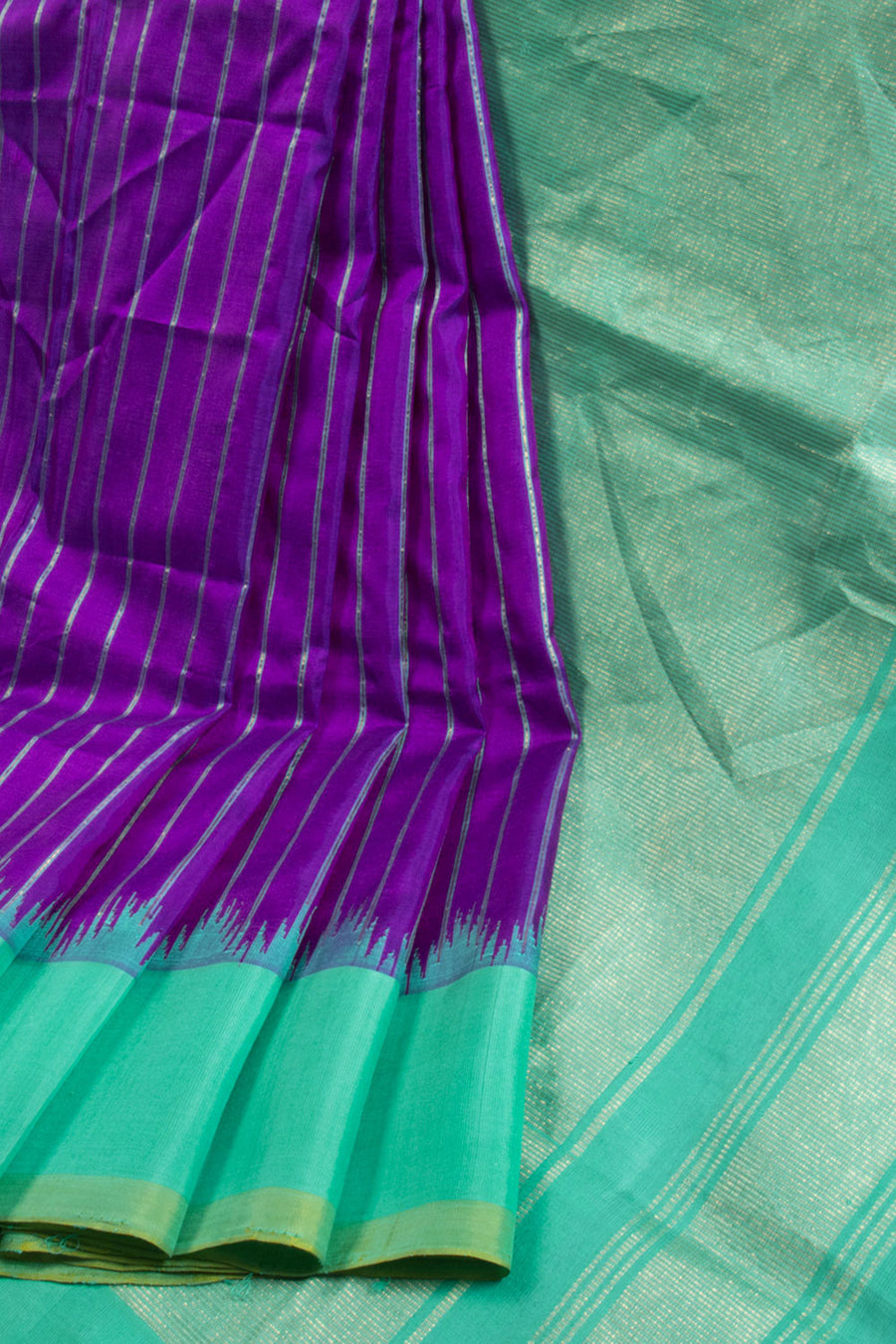 Purple Handloom Gadwal Kuttu Silk Saree 10068743 - Avishya
