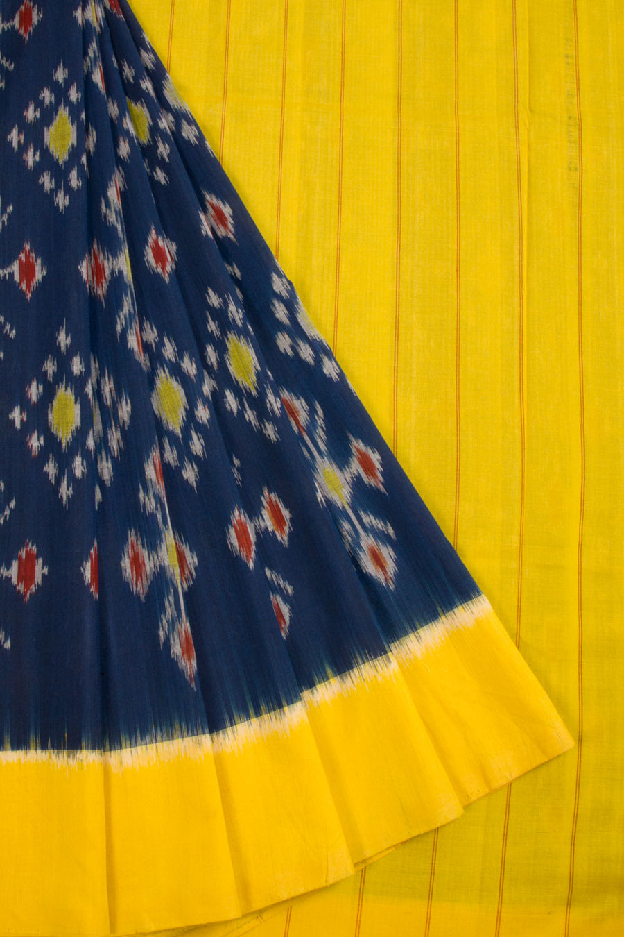 Blue Handloom Pochampally Ikat Cotton Saree 10068750 - Avishya
