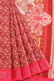 Maroon Fancy Printed Linen Saree 10068766 - Avishya