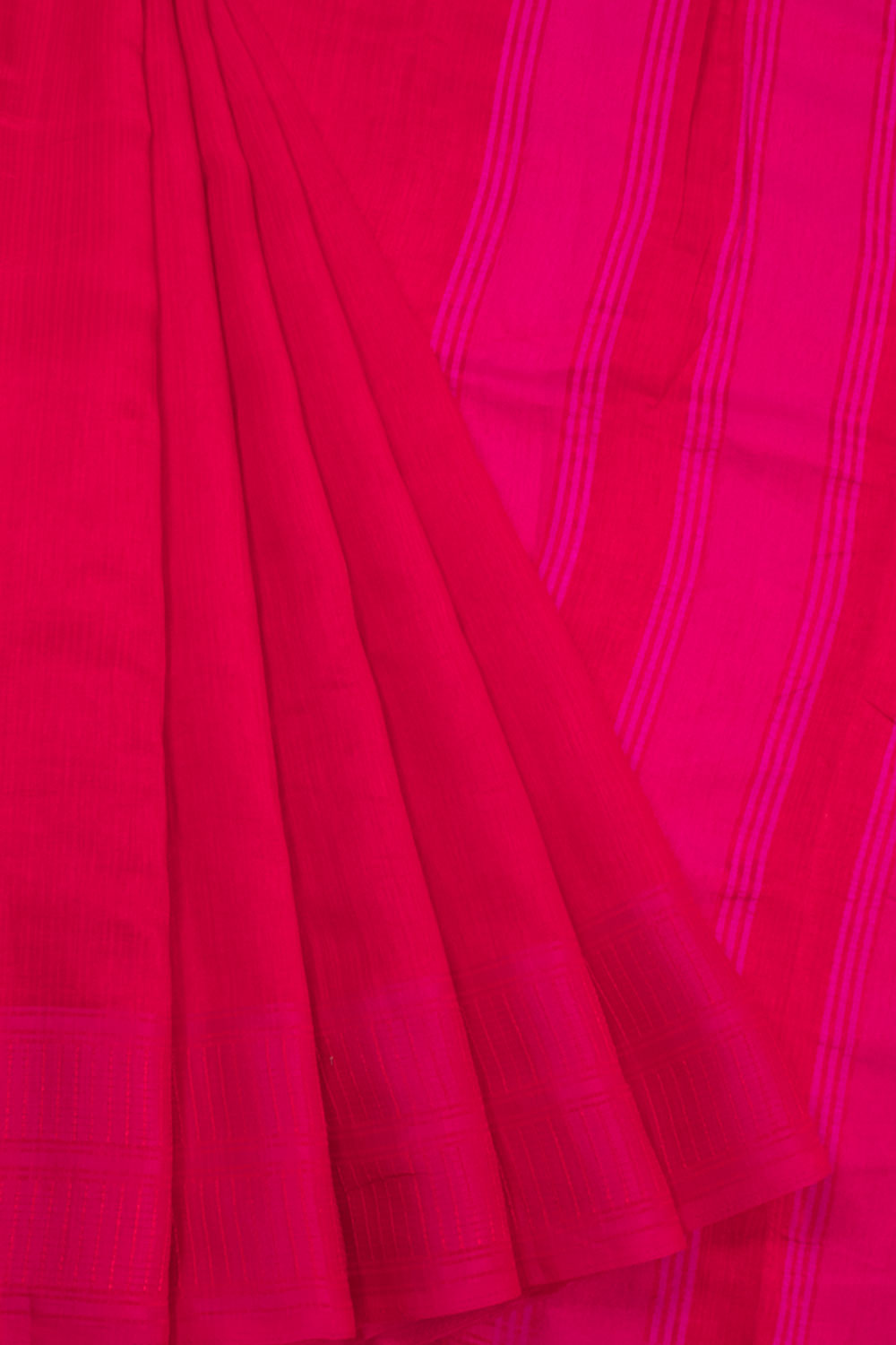 Red And Pink Dual Tone Bamboo Silk Saree 10068780
