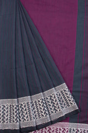 Grey Shantipur Tant Bengal Cotton Saree 10068795 - Avishya