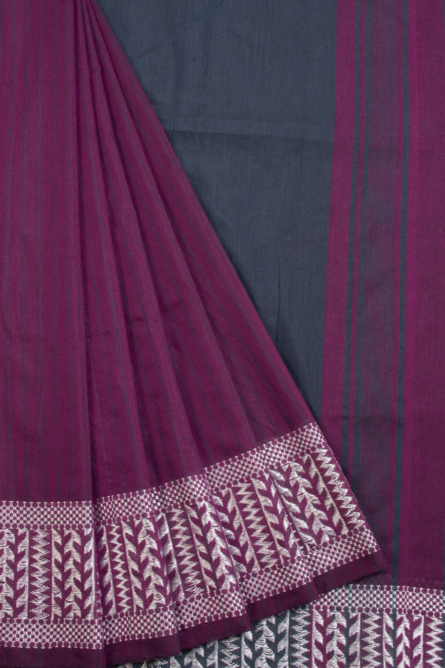 Purple Shantipur Tant Bengal Cotton Saree 10068803 - Avishya