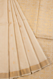 Cream Chhattisgarh Tussar Silk Saree 10068809 - Avishya