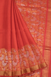 Red Chhattisgarh Tussar Silk Saree 10068812 - Avishya