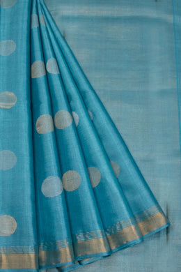 Blue Chhattisgarh Tussar Silk Saree 10068815 - Avishya