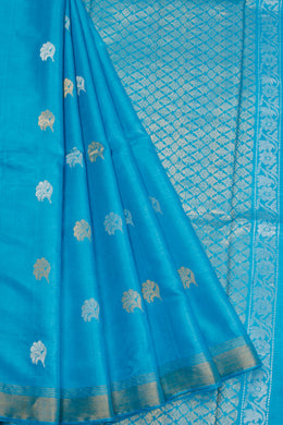 Blue Chhattisgarh Tussar Silk Saree 10068816 - Avishya