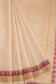Cream Chhattisgarh Tussar Silk Saree 10068818 - Avishya