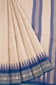 Beige Chhattisgarh Tussar Silk Saree 10068821 - Avishya