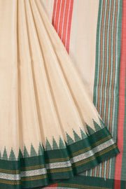 Beige Chhattisgarh Tussar Silk Saree 10068822 - Avishya