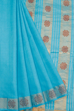 Blue Chhattisgarh Tussar Silk Saree 10068825 - Avishya
