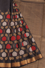 Black Chhattisgarh Tussar Silk Saree 10068834 - Avishya