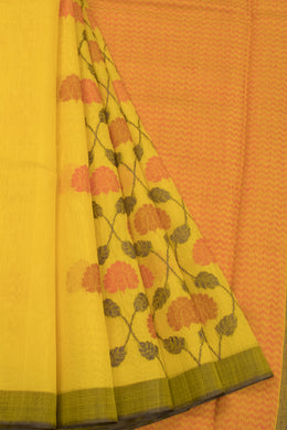 Yellow Chhattisgarh Tussar Silk Saree 10068835 - Avishya
