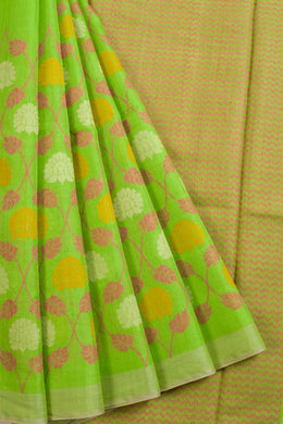 Green Chhattisgarh Tussar Silk Saree 10068837 - Avishya