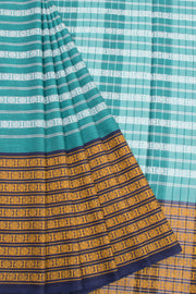 Blue Handloom Dhaniakhali Cotton Saree - Avishya
