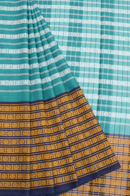 Blue Handloom Dhaniakhali Cotton Saree - Avishya