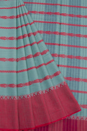 Blue Handloom Dhaniakhali Cotton Saree - Avishya