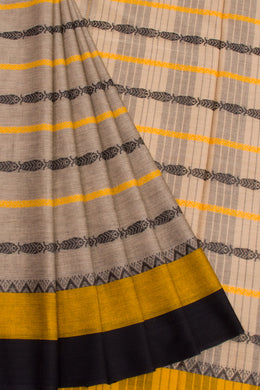 Grey Handloom Dhaniakhali Cotton Saree - Avishya