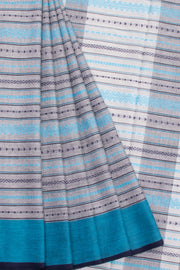 Grey Handloom Dhaniakhali Cotton Saree  - Avishya