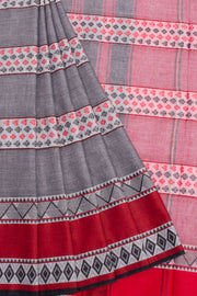 Grey Handloom Dhaniakhali Cotton Saree - Avishya
