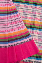 White Handloom Dhaniakhali Cotton Saree - Avishya