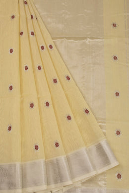 Yellow Handloom Maheshwari Silk Cotton Saree 10068879 - Avishya